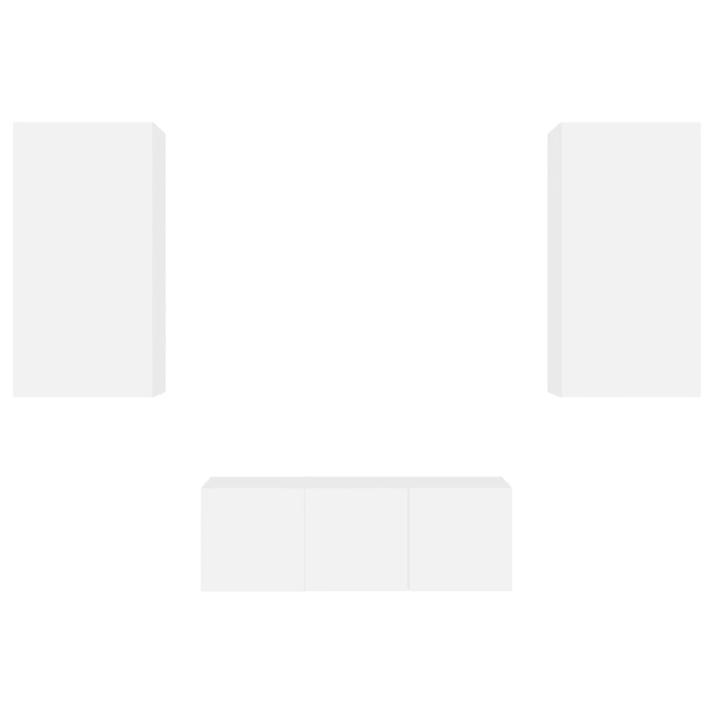 4 Piece Tv Wall Units With Led Engineered Wood