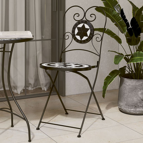 Folding Bistro Chairs 2 Pcs Ceramic And White