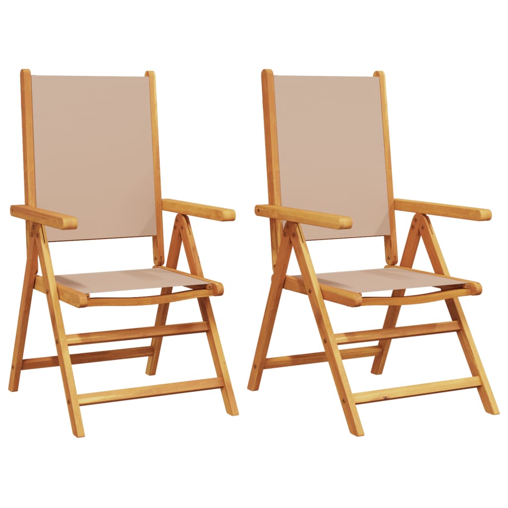 Garden Chairs 2 Pcs Solid Wood Acacia And Fabric