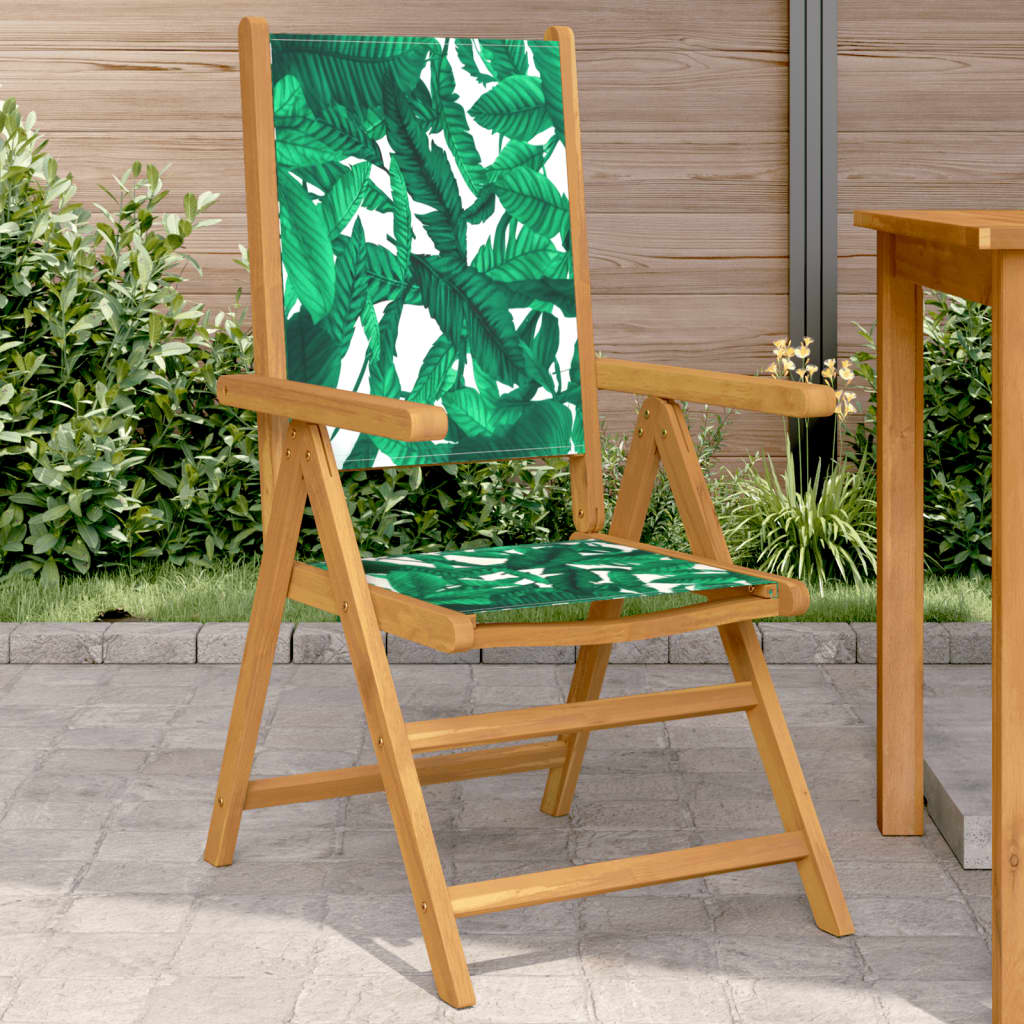 Garden Chairs 2 Pcs Solid Wood Acacia And Fabric