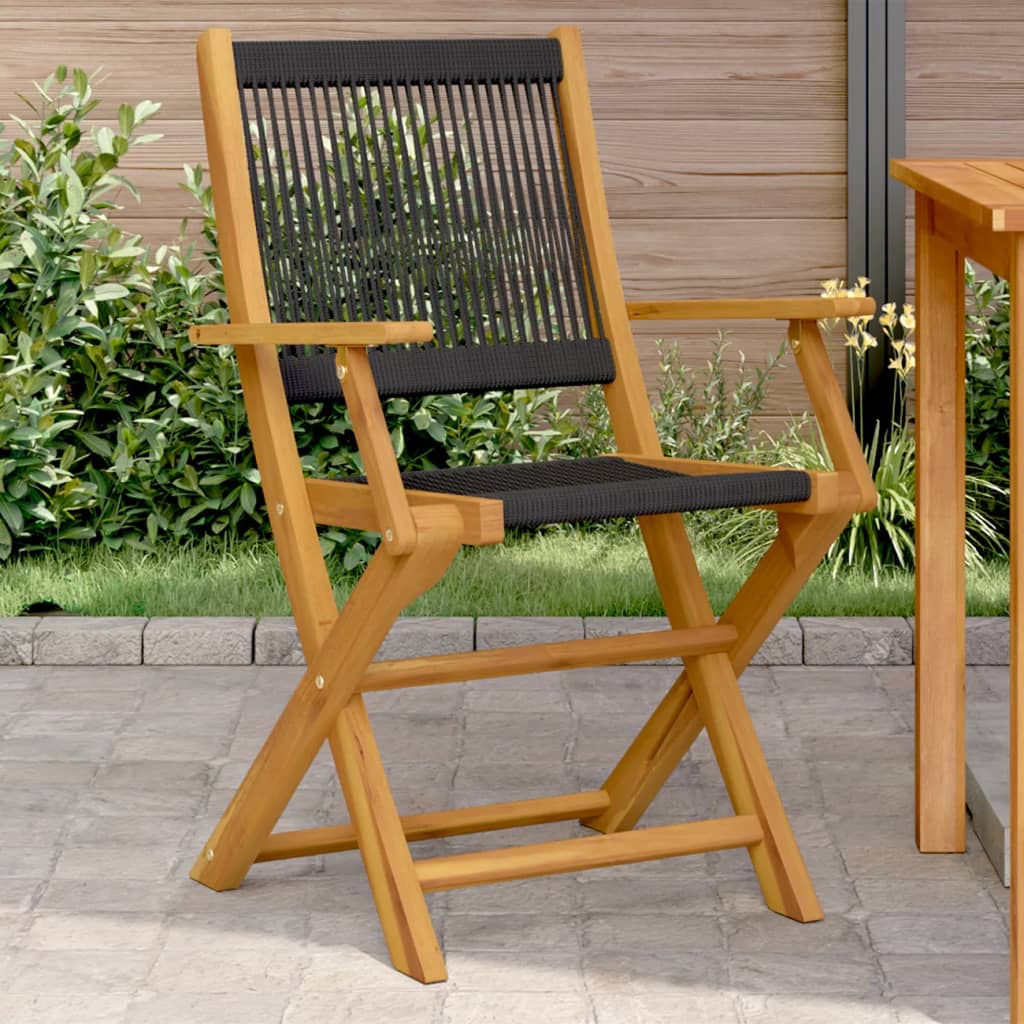 Garden Chairs 2 Pcs Solid Wood Acacia And Polypropylene