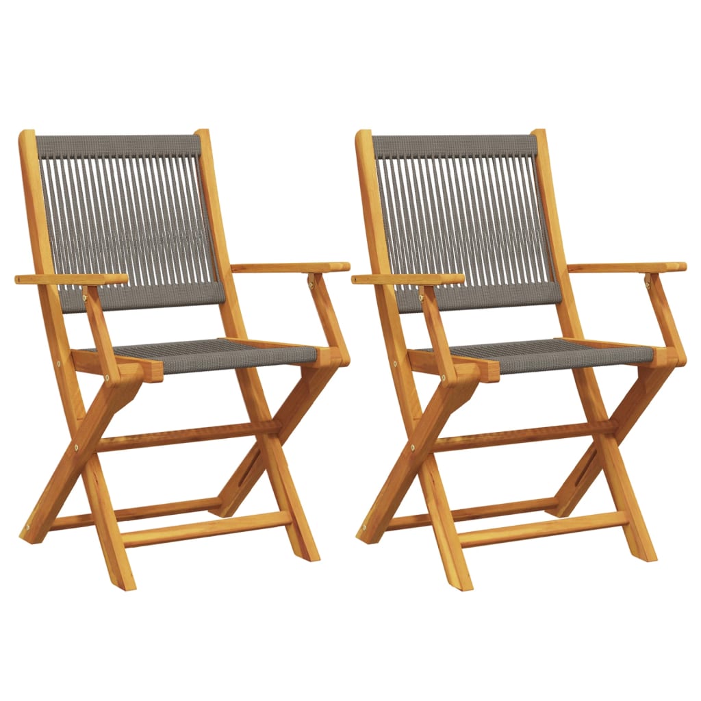 Garden Chairs 2 Pcs Solid Wood Acacia And Polypropylene