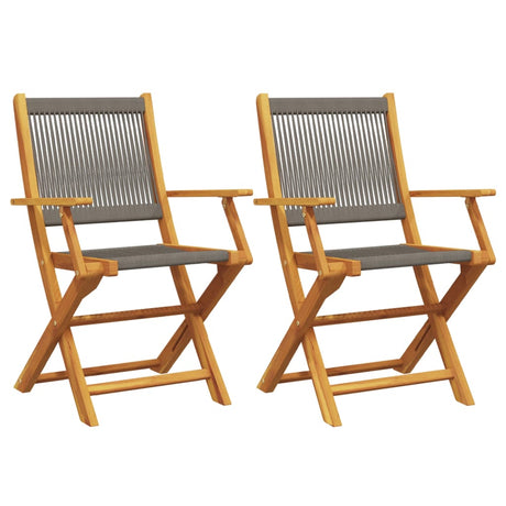 Garden Chairs 2 Pcs Solid Wood Acacia And Polypropylene