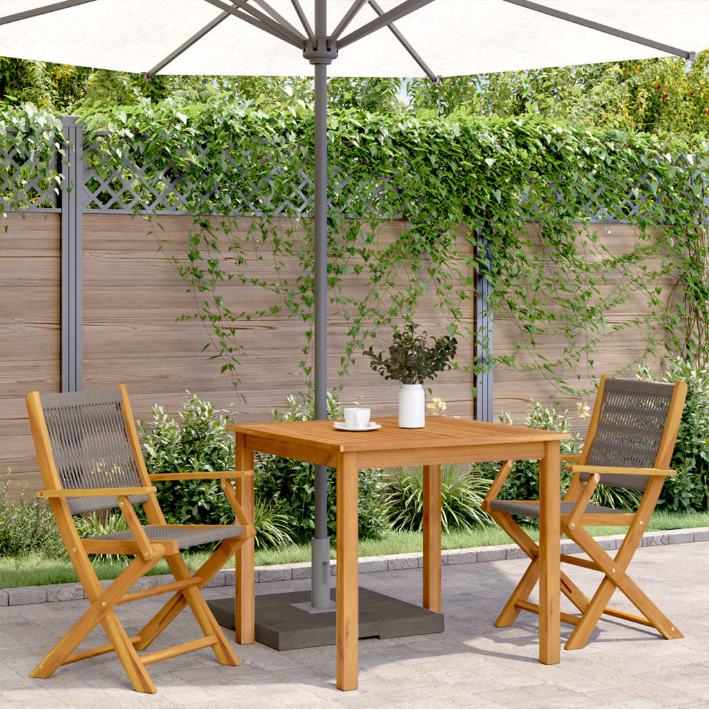 Garden Chairs 2 Pcs Solid Wood Acacia And Polypropylene