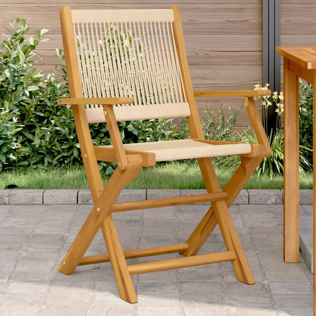 Garden Chairs 2 Pcs Solid Wood Acacia And Polypropylene