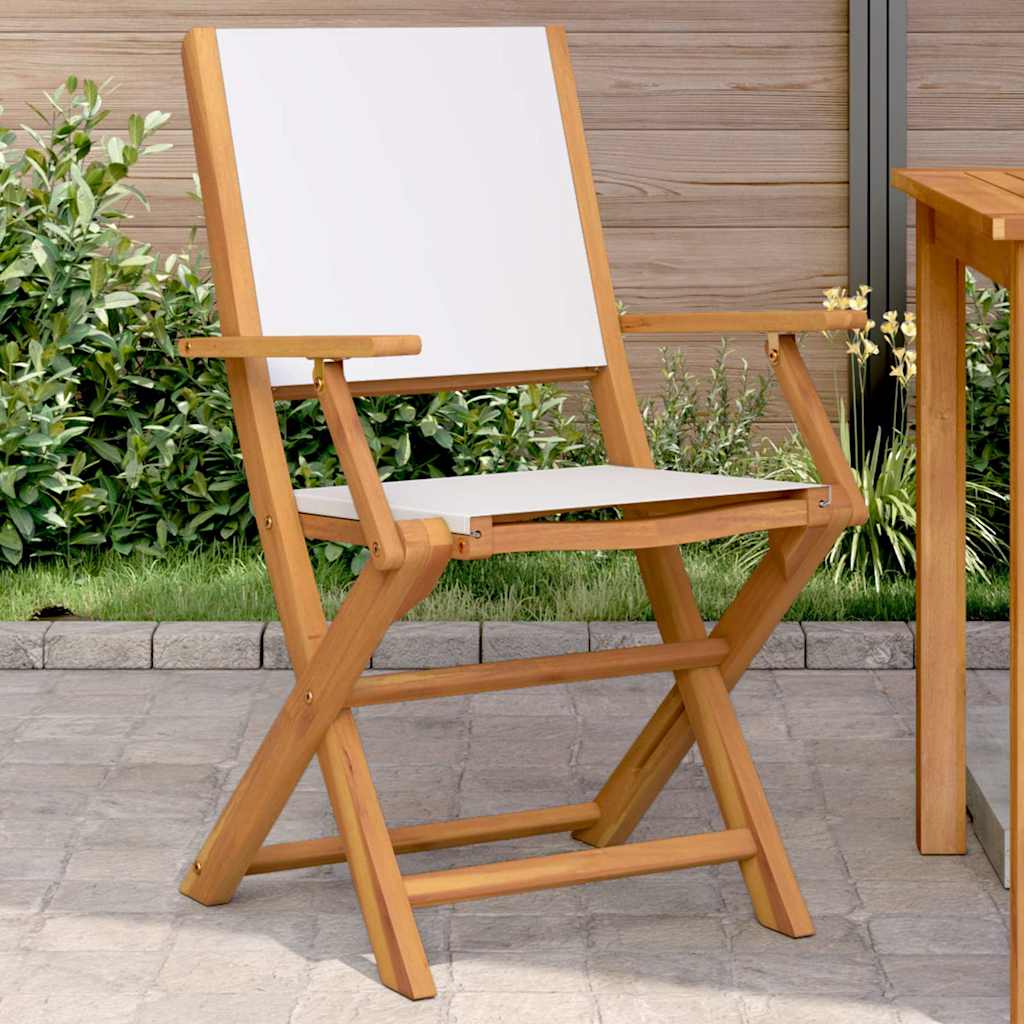Garden Chairs 2 Pcs Solid Wood Acacia And Fabric