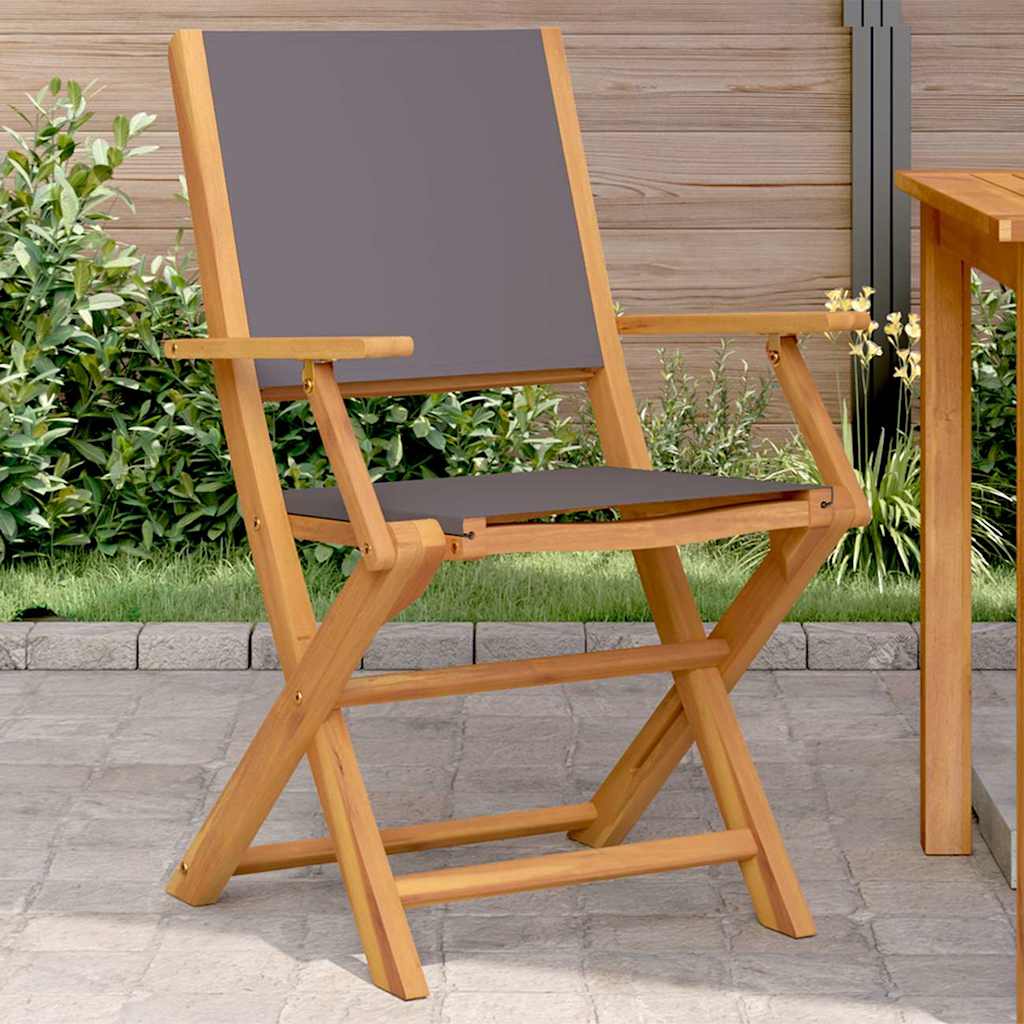 Garden Chairs 2 Pcs Solid Wood Acacia And Fabric