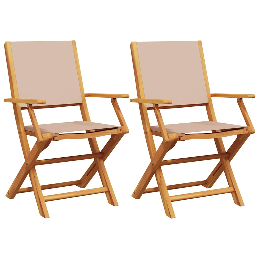 Garden Chairs 2 Pcs Solid Wood Acacia And Fabric
