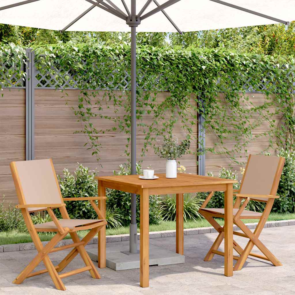 Garden Chairs 2 Pcs Solid Wood Acacia And Fabric