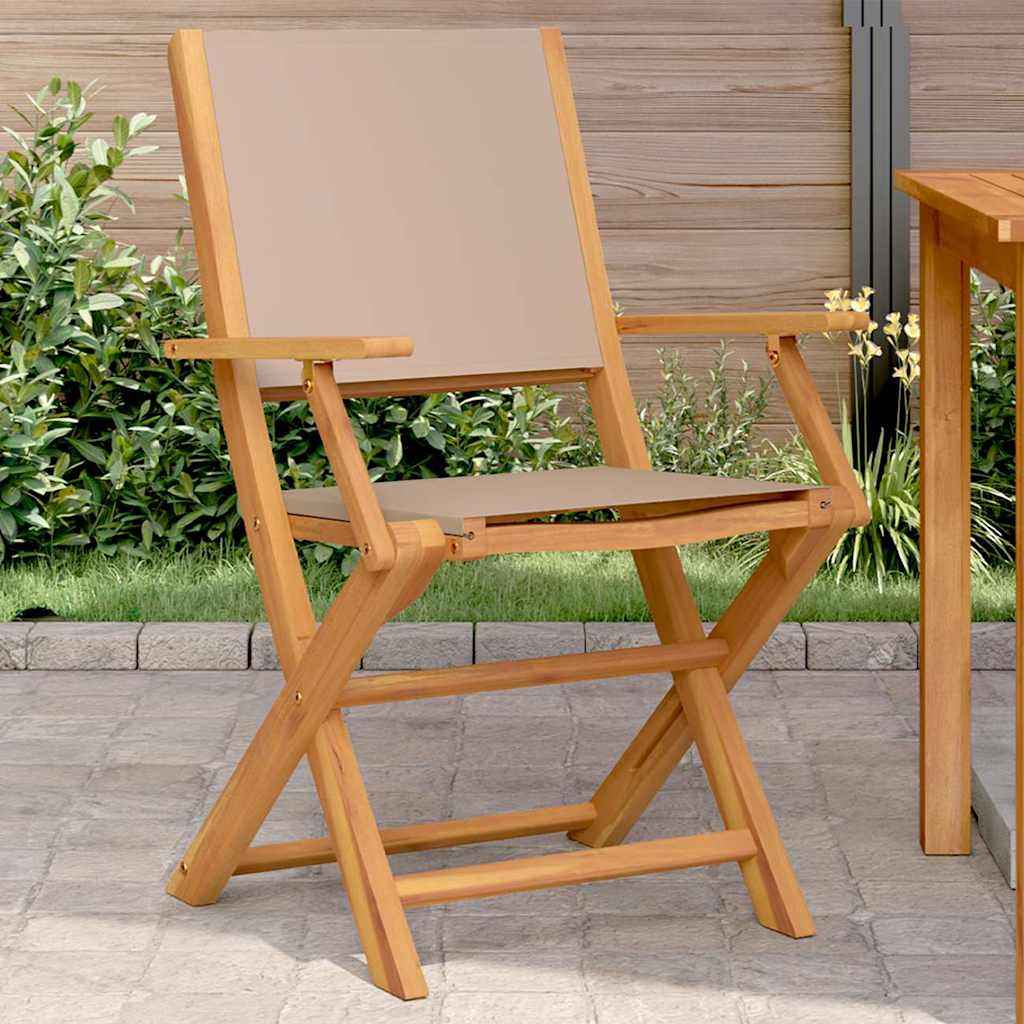 Garden Chairs 2 Pcs Solid Wood Acacia And Fabric