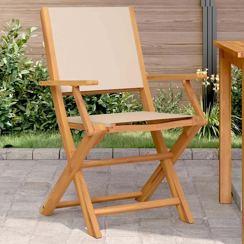 Garden Chairs 2 Pcs Solid Wood Acacia And Fabric