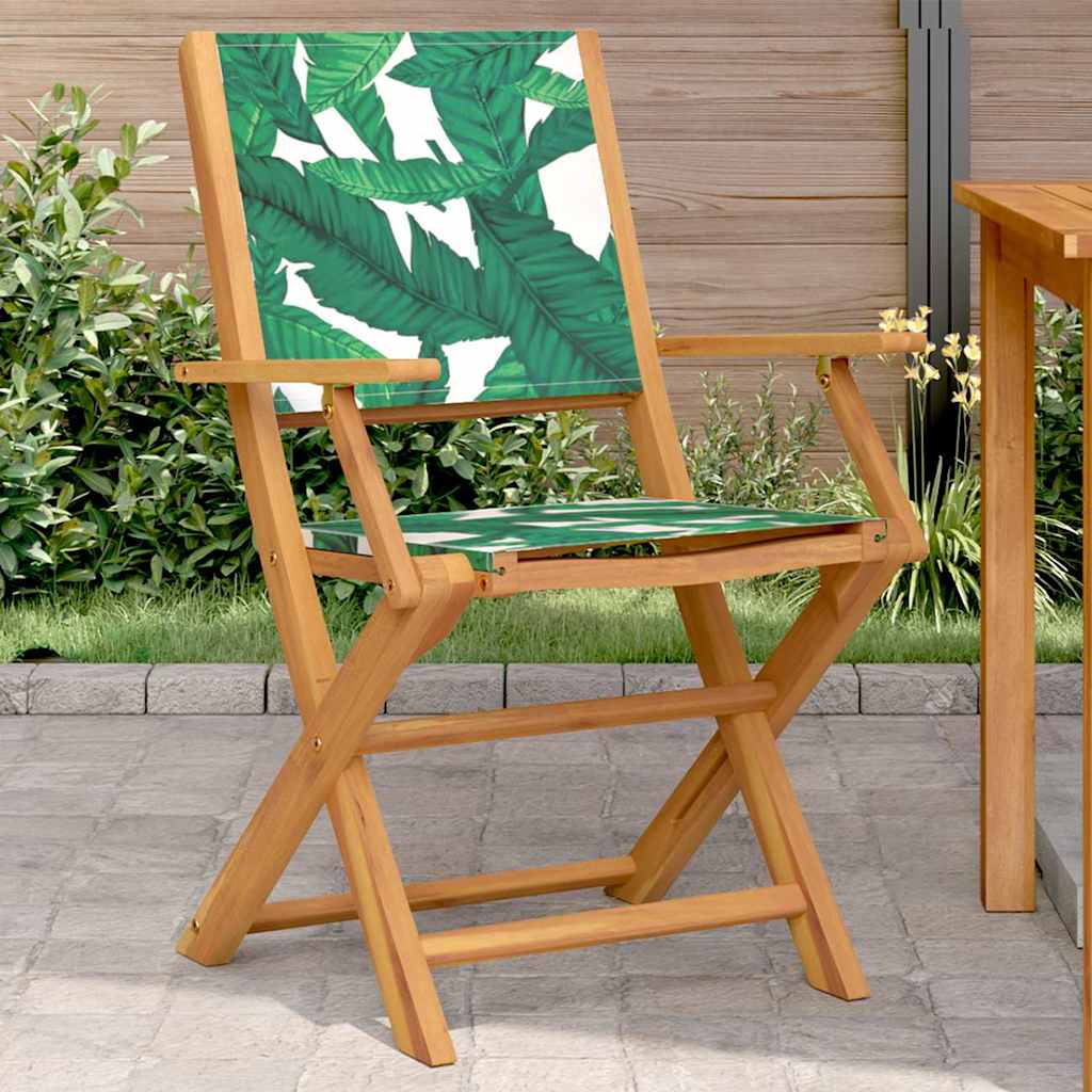 Garden Chairs 2 Pcs Solid Wood Acacia And Fabric