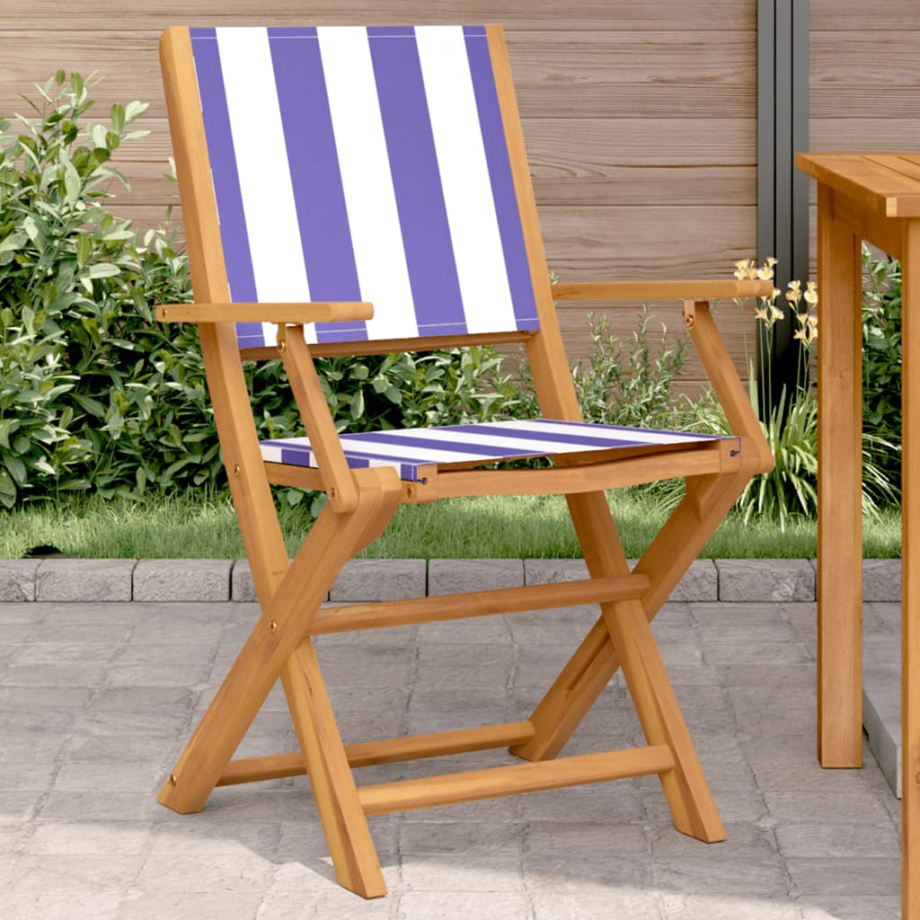 Garden Chairs 2 Pcs Solid Wood Acacia And Fabric