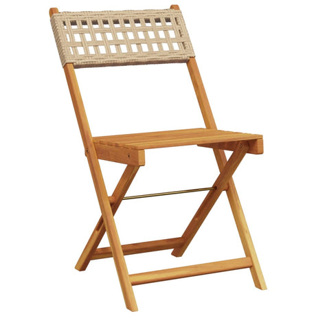 Bistro Chairs 2 Pcs Solid Wood Acacia And Poly Rattan