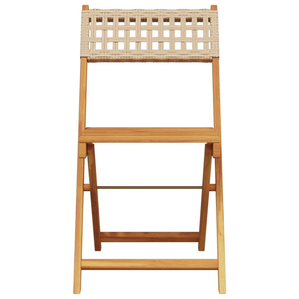 Bistro Chairs 2 Pcs Solid Wood Acacia And Poly Rattan
