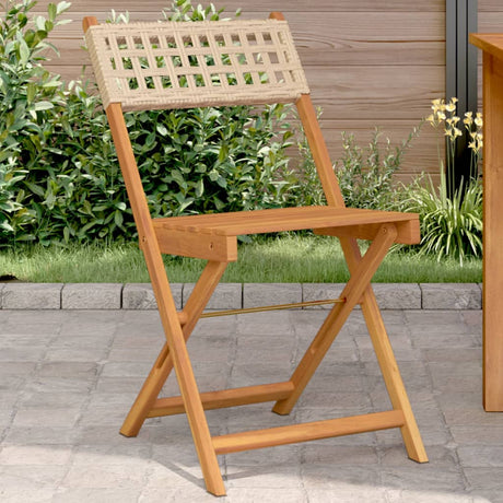 Bistro Chairs 2 Pcs Solid Wood Acacia And Poly Rattan