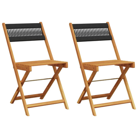 Bistro Chairs 2 Pcs Solid Wood Acacia And Rope