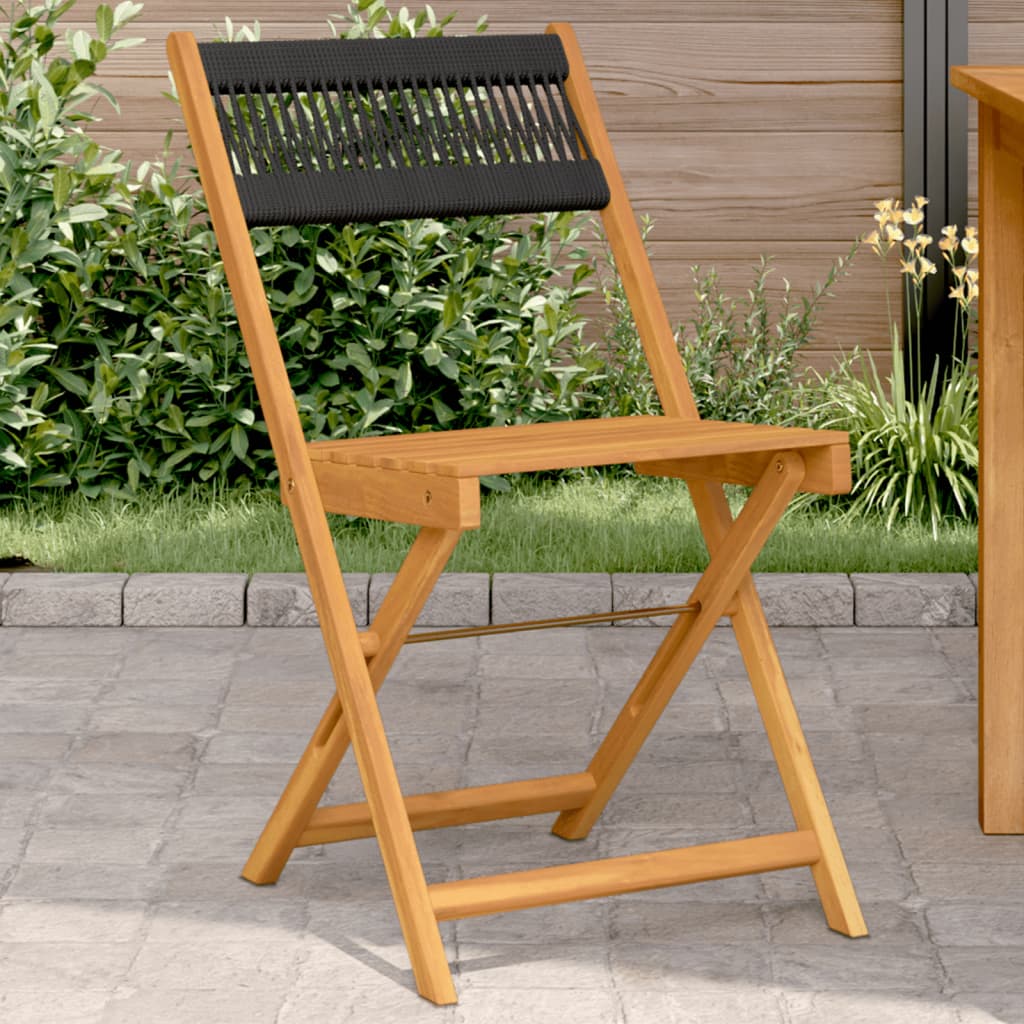 Bistro Chairs 2 Pcs Solid Wood Acacia And Rope