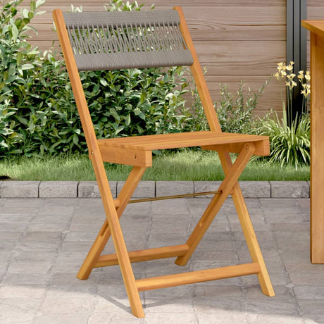 Bistro Chairs 2 Pcs Solid Wood Acacia And Rope