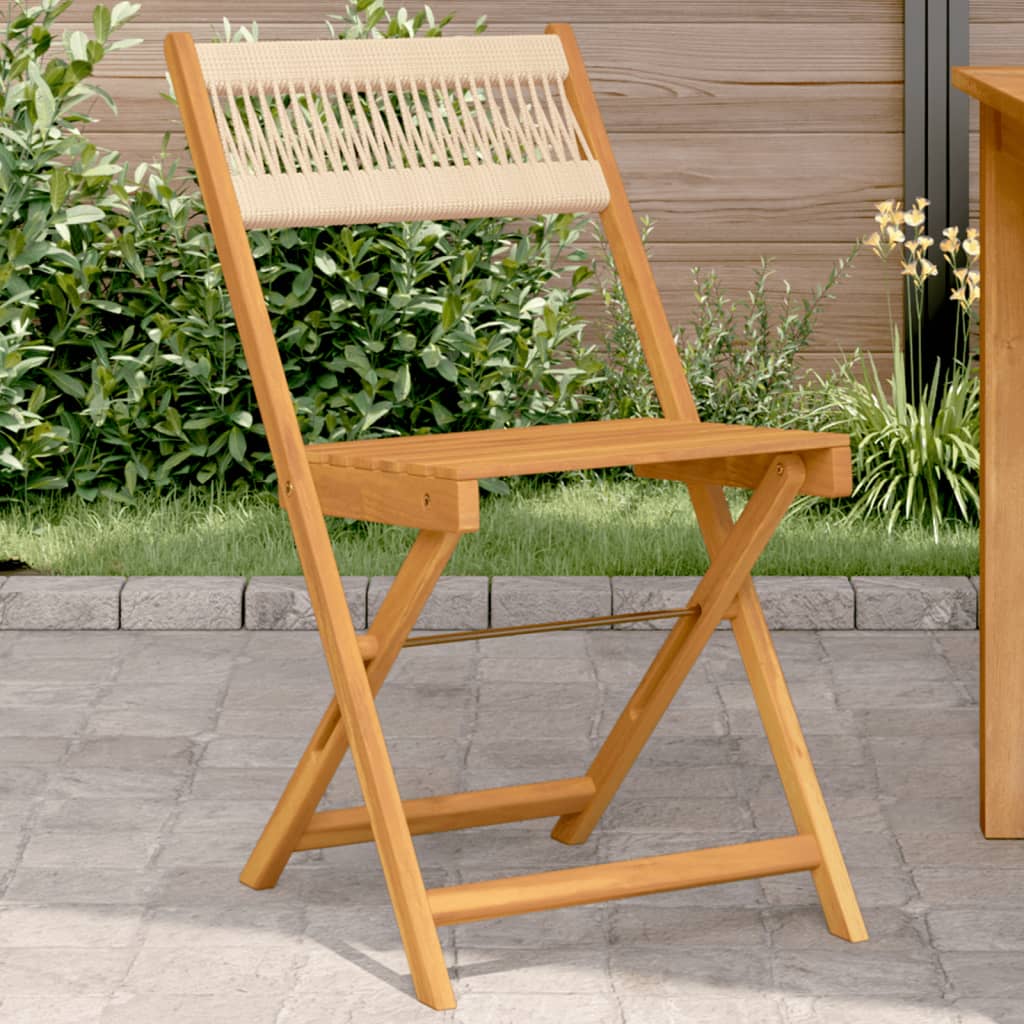Bistro Chairs 2 Pcs Solid Wood Acacia And Rope