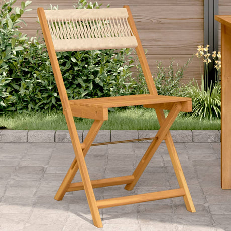 Bistro Chairs 2 Pcs Solid Wood Acacia And Rope