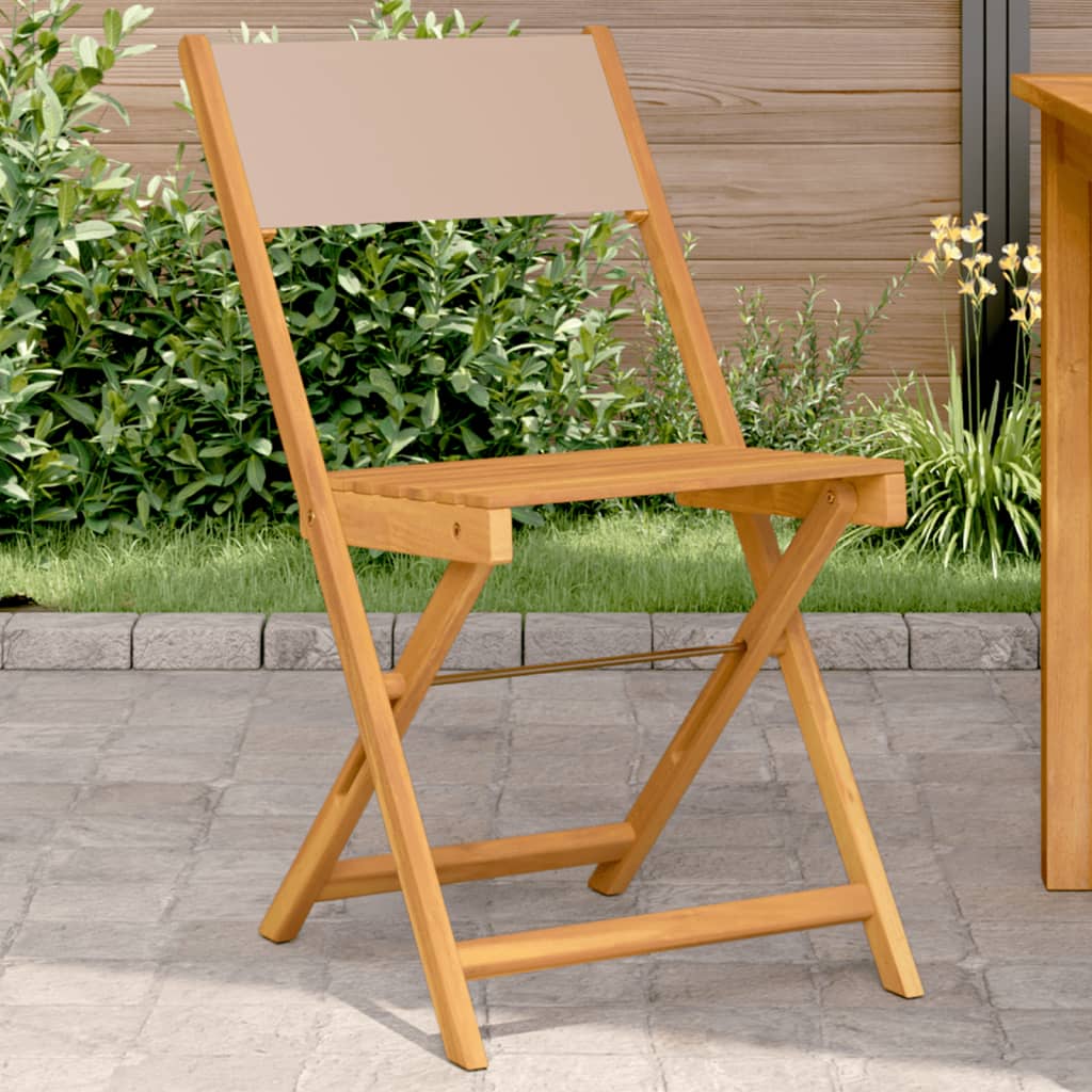 Bistro Chairs 2 Pcs Solid Wood Acacia And Fabric