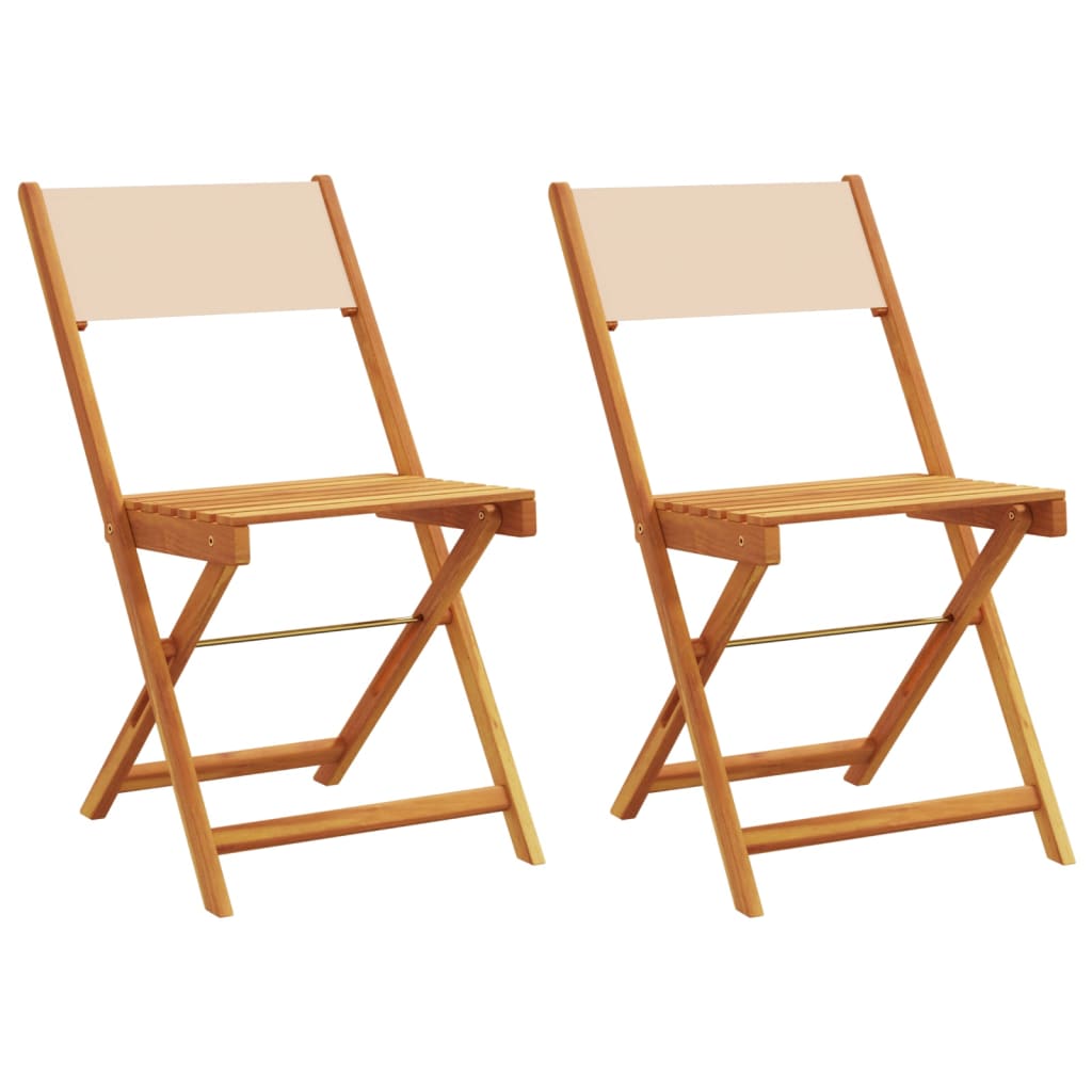 Bistro Chairs 2 Pcs Solid Wood Acacia And Fabric