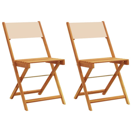 Bistro Chairs 2 Pcs Solid Wood Acacia And Fabric