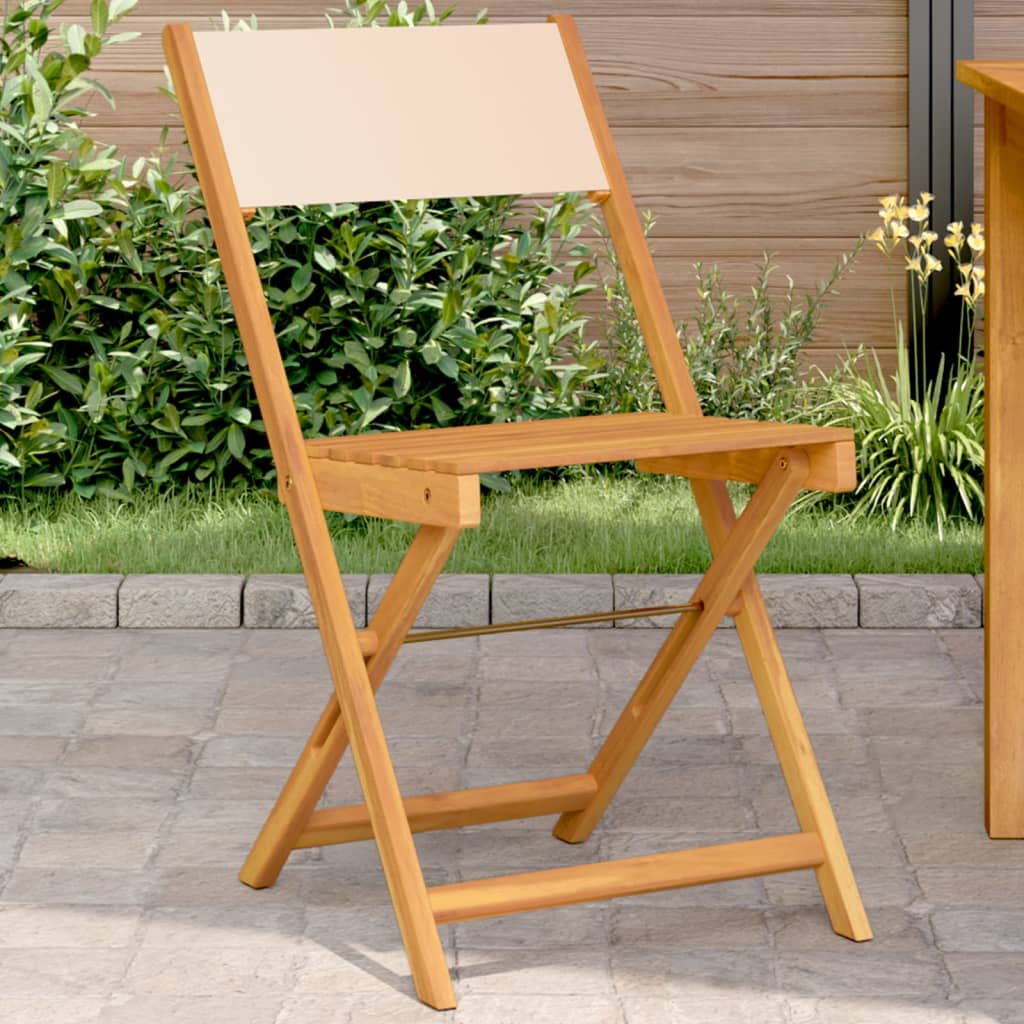 Bistro Chairs 2 Pcs Solid Wood Acacia And Fabric