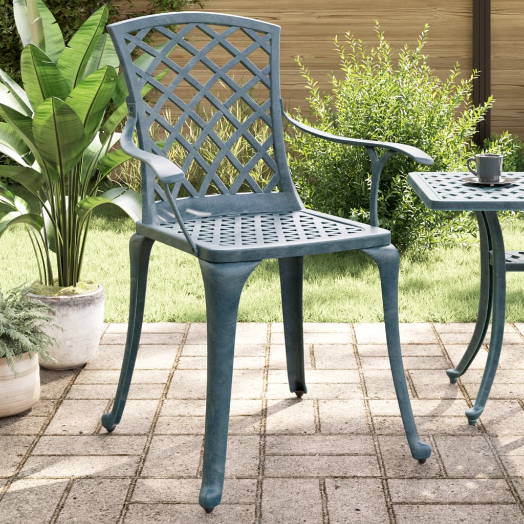 Garden Chairs 2 Pcs Cast Aluminium