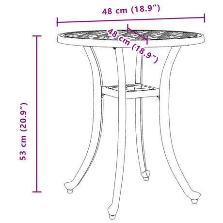 Garden Table Ø48X53 Cm Cast Aluminium
