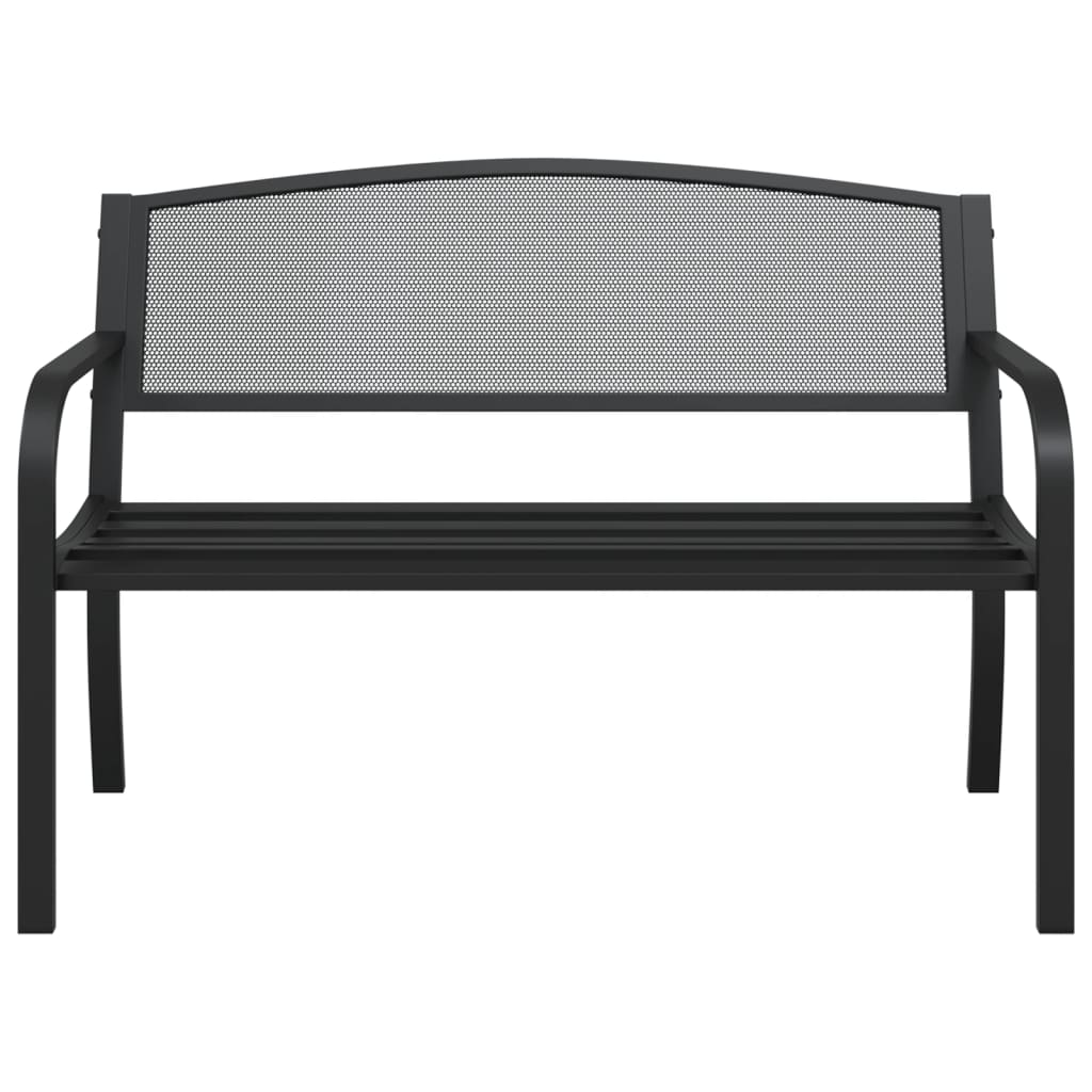 Garden Bench 119 Cm Black Steel
