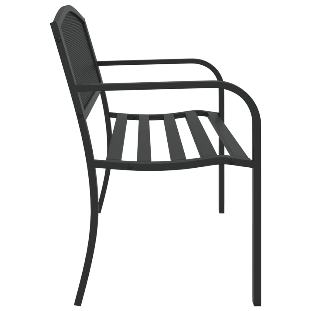 Garden Bench 119 Cm Black Steel