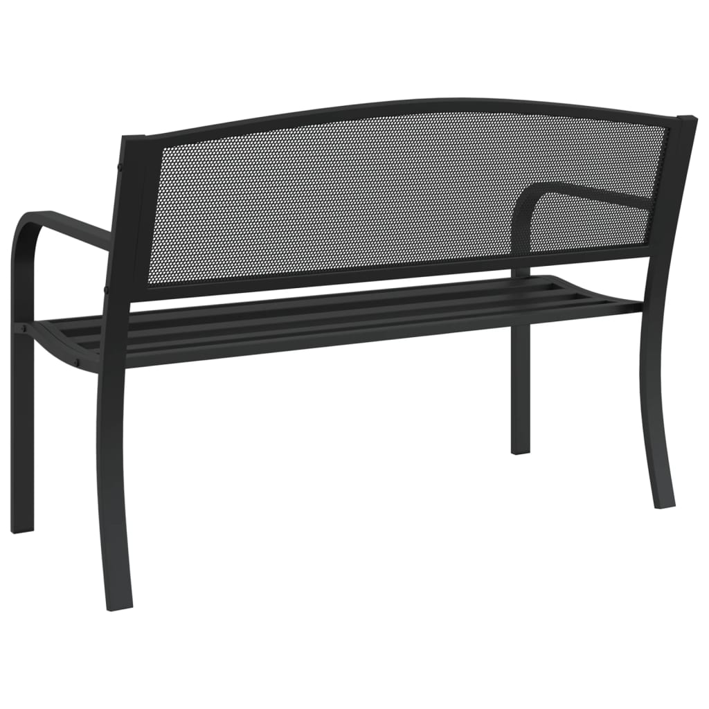 Garden Bench 119 Cm Black Steel