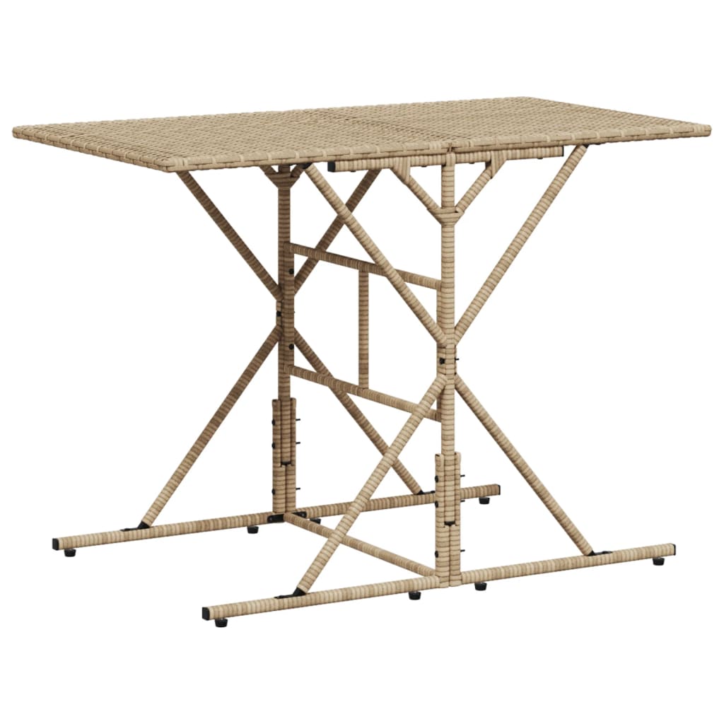 7 Piece Garden Dining Set With Cushions Beige Poly Rattan