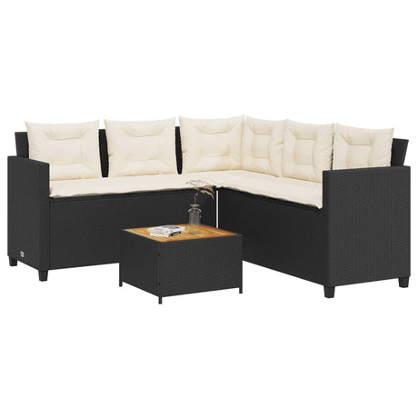 Garden Sofa With Table And Cushions L-Shaped Poly Rattan