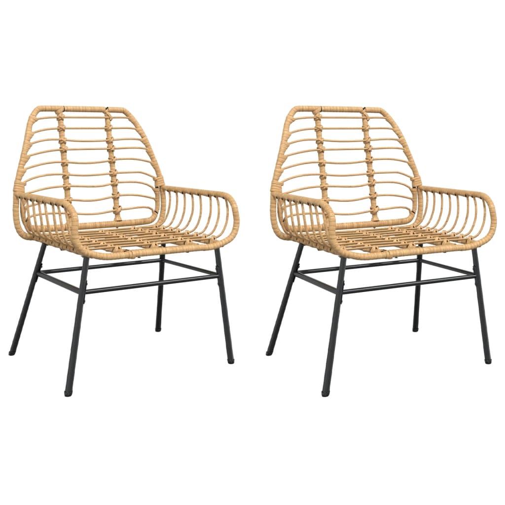Garden Chairs 2 Pcs Poly Rattan