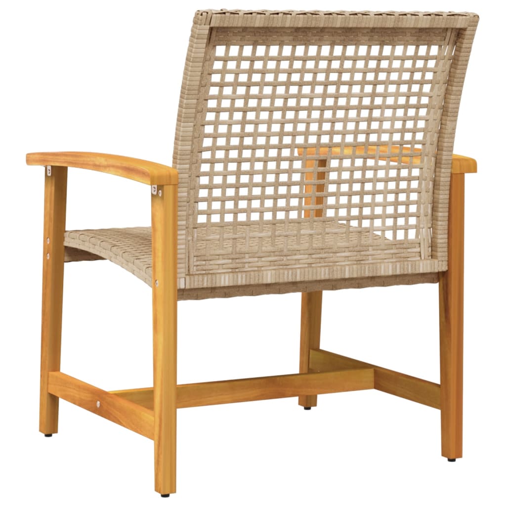 Garden S 2 Pcs Poly Rattan And Acacia Wood