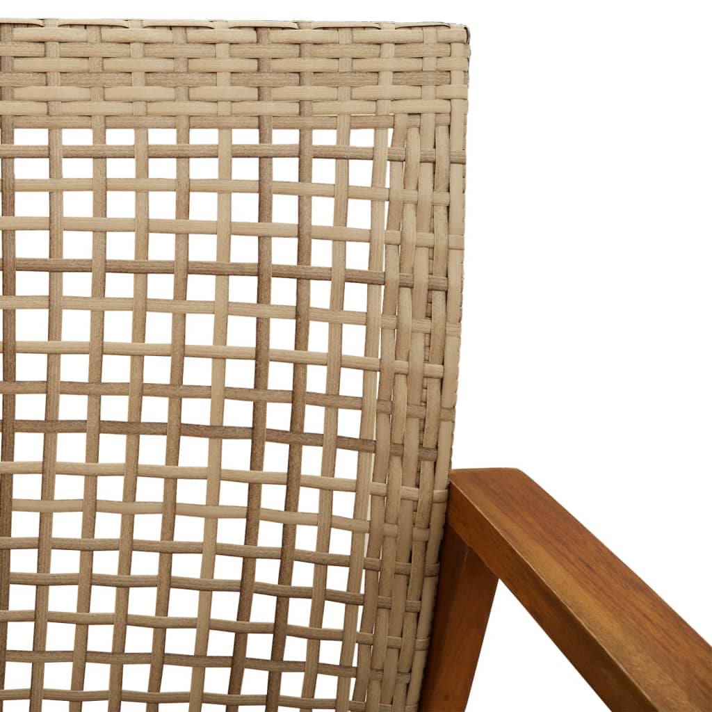 Garden S 2 Pcs Poly Rattan And Acacia Wood