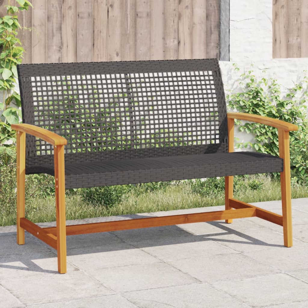 Garden S 2 Pcs Poly Rattan And Acacia Wood