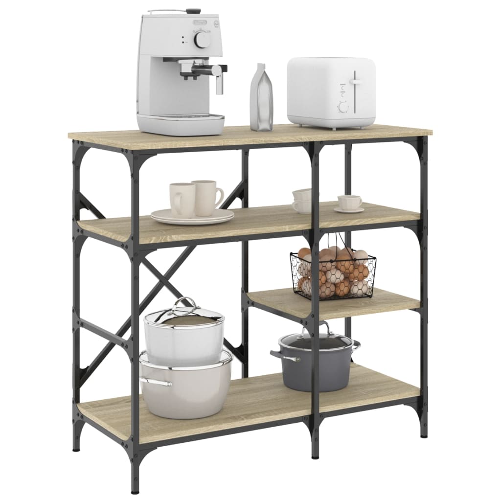 Baker's Rack Sonoma 90X40X84 Cm Engineered Wood And Metal