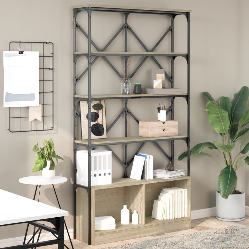 Bookcase 100X26X180 Cm Engineered Wood And Metal