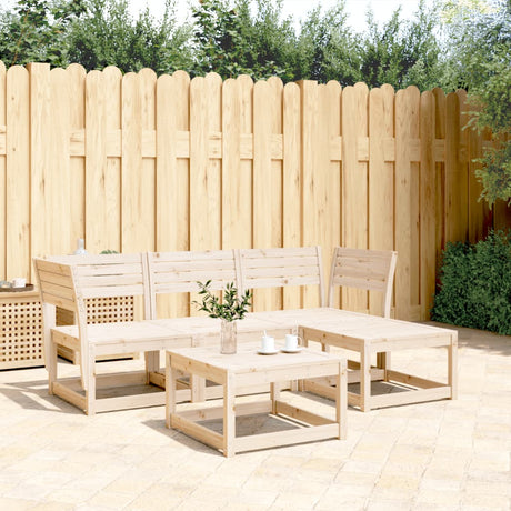 4 Piece Garden Lounge Set Solid Wood Pine