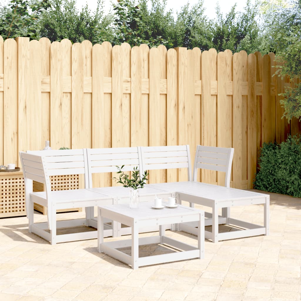 4 Piece Garden Lounge Set Solid Wood Pine