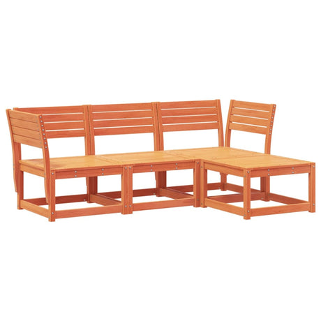 4 Piece Garden Lounge Set Solid Wood Pine