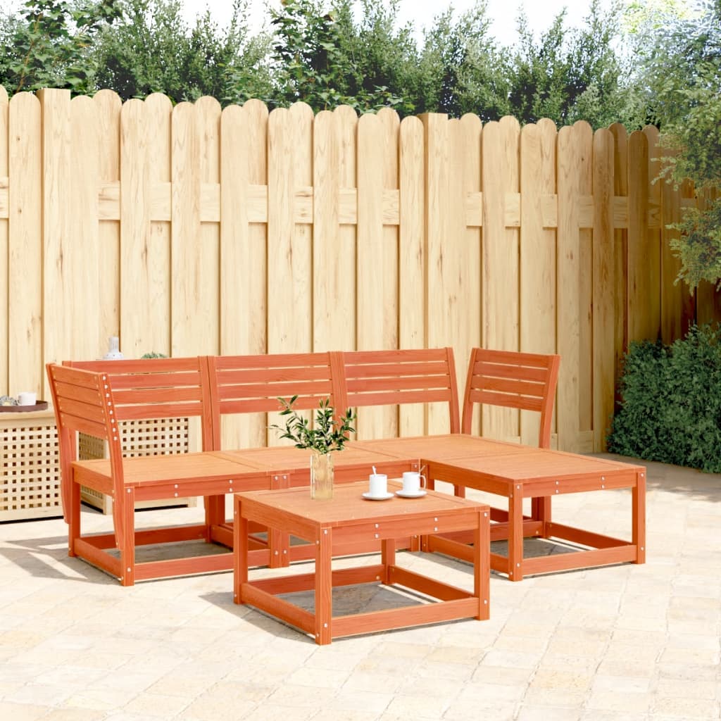 4 Piece Garden Lounge Set Solid Wood Pine