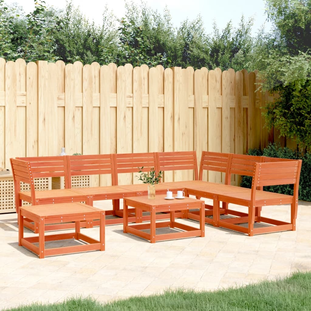 7 Piece Garden Lounge Set Solid Wood Pine
