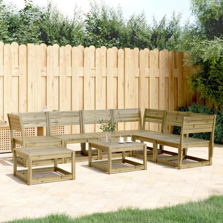7 Piece Garden Lounge Set Solid Wood Pine