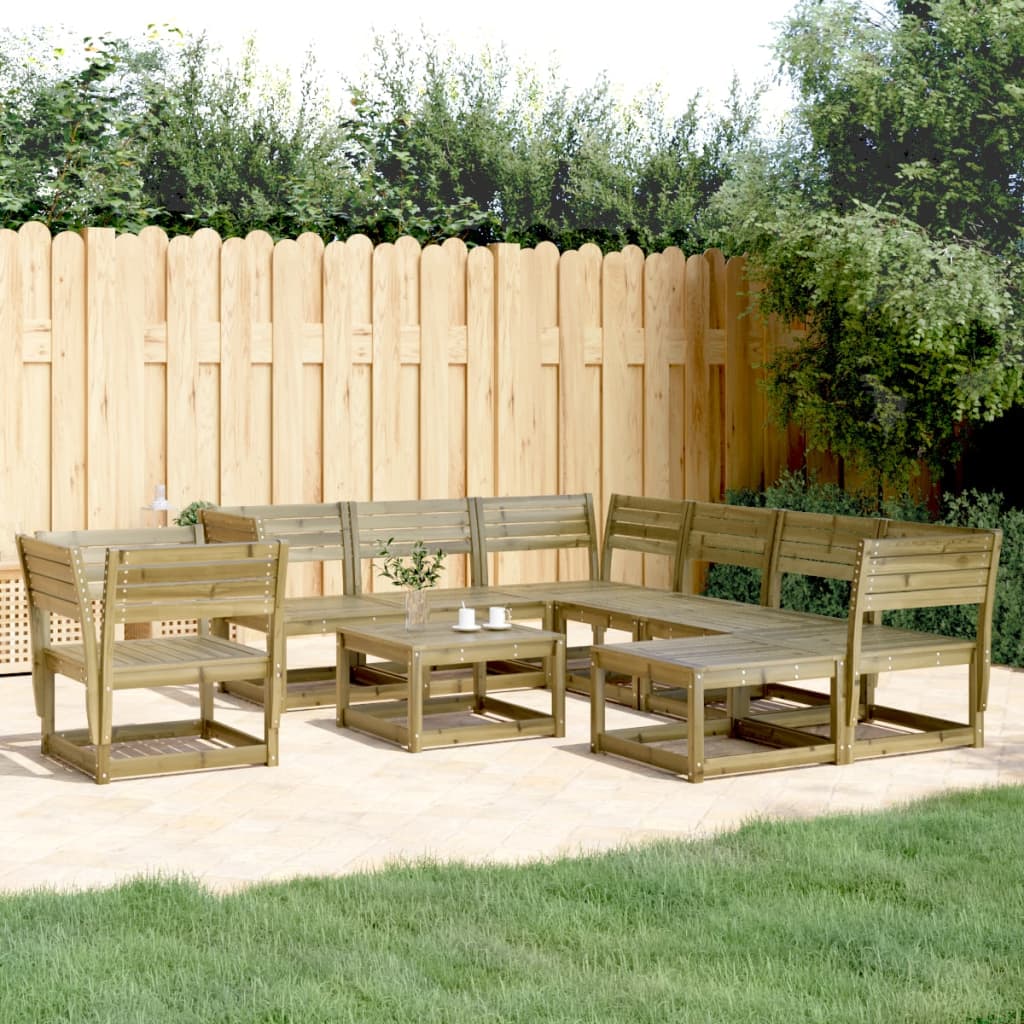 8 Piece Garden Lounge Set Solid Wood Pine