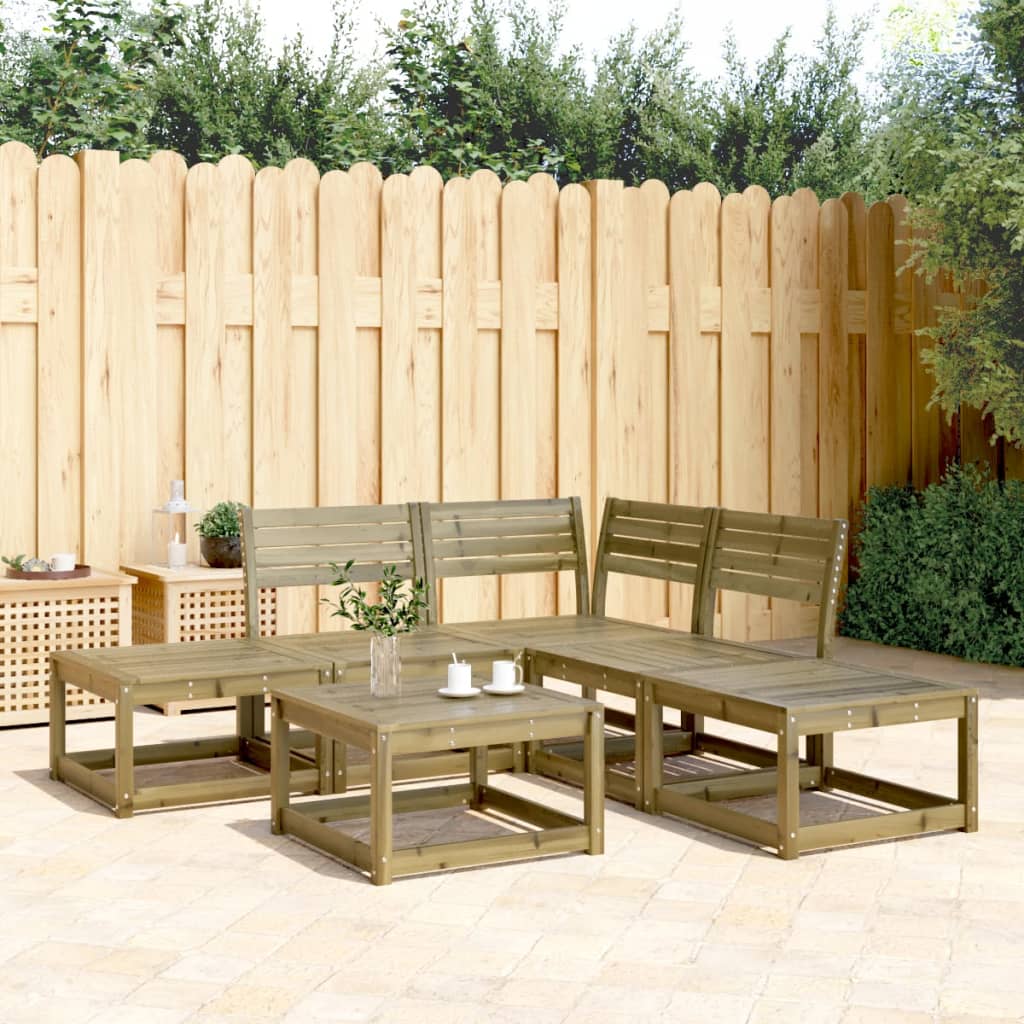 5 Piece Garden Sofa Set Solid Wood Douglas